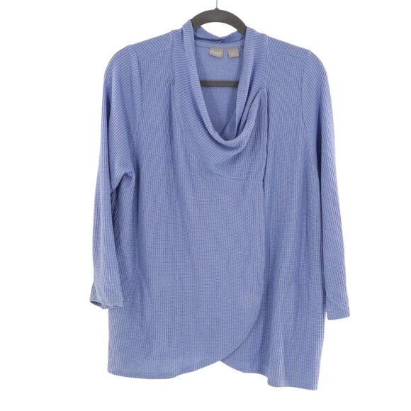 Chico's Zenergy Waffle Knit Cardigan Women 4X BlueStaple Lagenlook Transitional - Picture 1 of 16
